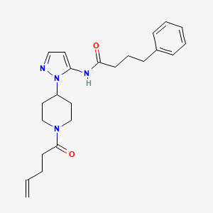 molecular formula C23H30N4O2 B4920748 N-{1-[1-(4-pentenoyl)-4-piperidinyl]-1H-pyrazol-5-yl}-4-phenylbutanamide 