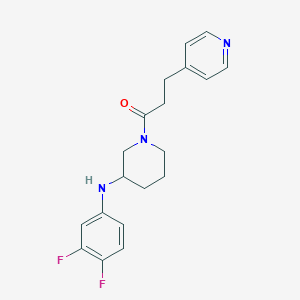 N-(3,4-difluorophenyl)-1-[3-(4-pyridinyl)propanoyl]-3-piperidinamine