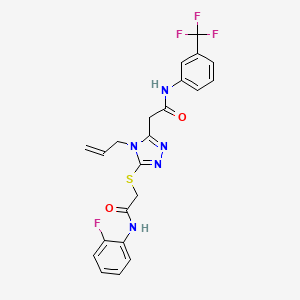 2-[5-({2-[(2-fluorophenyl)amino]-2-oxoethyl}sulfanyl)-4-(prop-2-en-1-yl)-4H-1,2,4-triazol-3-yl]-N-[3-(trifluoromethyl)phenyl]acetamide