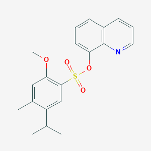 molecular formula C20H21NO4S B4920853 8-Quinolyl 2-methoxy-4-methyl-5-(methylethyl)benzenesulfonate 