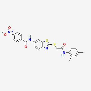 N-[2-[2-(2,4-dimethylanilino)-2-oxoethyl]sulfanyl-1,3-benzothiazol-6-yl]-4-nitrobenzamide