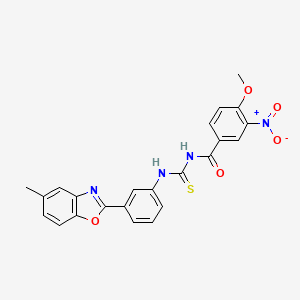 4-methoxy-N-{[3-(5-methyl-1,3-benzoxazol-2-yl)phenyl]carbamothioyl}-3-nitrobenzamide