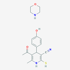 5-Acetyl-4-(4-hydroxyphenyl)-6-methyl-2-sulfanyl-1,4-dihydropyridine-3-carbonitrile;morpholine