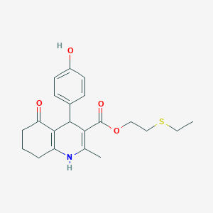 2-(Ethylsulfanyl)ethyl 4-(4-hydroxyphenyl)-2-methyl-5-oxo-1,4,5,6,7,8-hexahydroquinoline-3-carboxylate