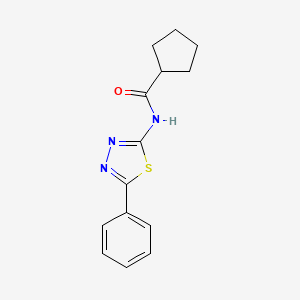 molecular formula C14H15N3OS B4920949 N-(5-phenyl-1,3,4-thiadiazol-2-yl)cyclopentanecarboxamide 