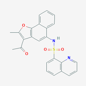 molecular formula C24H18N2O4S B492096 N-(3-acetyl-2-methylnaphtho[1,2-b]furan-5-yl)-8-quinolinesulfonamide CAS No. 825611-25-4