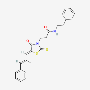 3-[5-(2-methyl-3-phenyl-2-propen-1-ylidene)-4-oxo-2-thioxo-1,3-thiazolidin-3-yl]-N-(2-phenylethyl)propanamide