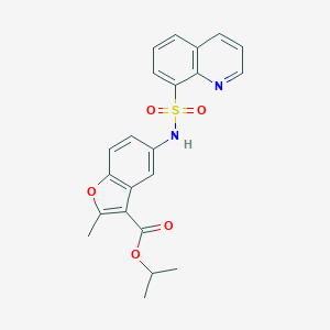 molecular formula C22H20N2O5S B492103 Isopropyl 2-methyl-5-(quinoline-8-sulfonamido)benzofuran-3-carboxylate CAS No. 794552-57-1
