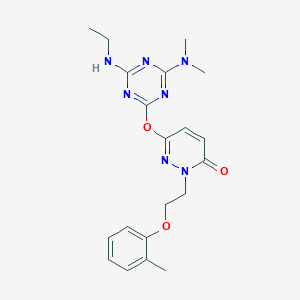 6-{[4-(dimethylamino)-6-(ethylamino)-1,3,5-triazin-2-yl]oxy}-2-[2-(2-methylphenoxy)ethyl]-3(2H)-pyridazinone