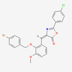 molecular formula C24H17BrClNO4 B4921109 (4E)-4-[[2-[(4-bromophenyl)methoxy]-3-methoxyphenyl]methylidene]-2-(4-chlorophenyl)-1,3-oxazol-5-one 