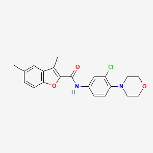 N-[3-chloro-4-(4-morpholinyl)phenyl]-3,5-dimethyl-1-benzofuran-2-carboxamide