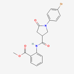 methyl 2-({[1-(4-bromophenyl)-5-oxo-3-pyrrolidinyl]carbonyl}amino)benzoate