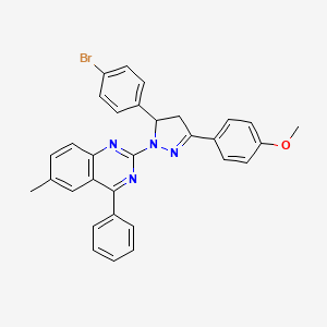 2-[5-(4-bromophenyl)-3-(4-methoxyphenyl)-4,5-dihydro-1H-pyrazol-1-yl]-6-methyl-4-phenylquinazoline