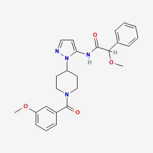 molecular formula C25H28N4O4 B4921170 2-methoxy-N-{1-[1-(3-methoxybenzoyl)-4-piperidinyl]-1H-pyrazol-5-yl}-2-phenylacetamide 