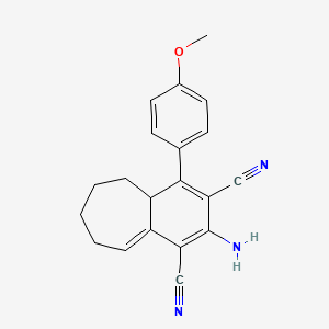 2-amino-4-(4-methoxyphenyl)-5,6,7,8-tetrahydro-4aH-benzo[7]annulene-1,3-dicarbonitrile