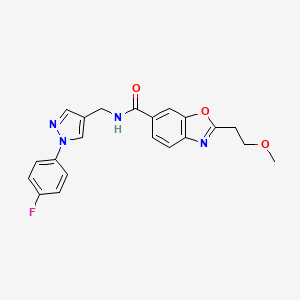 molecular formula C21H19FN4O3 B4921174 N-{[1-(4-fluorophenyl)-1H-pyrazol-4-yl]methyl}-2-(2-methoxyethyl)-1,3-benzoxazole-6-carboxamide 
