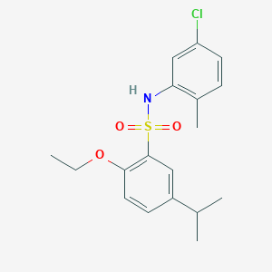 molecular formula C18H22ClNO3S B4921207 N-(5-chloro-2-methylphenyl)-2-ethoxy-5-isopropylbenzenesulfonamide 