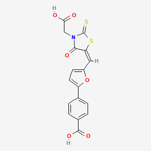 4-(5-{[3-(carboxymethyl)-4-oxo-2-thioxo-1,3-thiazolidin-5-ylidene]methyl}-2-furyl)benzoic acid