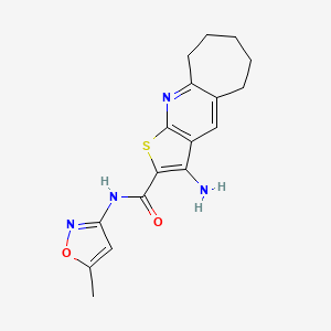 molecular formula C17H18N4O2S B4921245 3-amino-N-(5-methyl-3-isoxazolyl)-6,7,8,9-tetrahydro-5H-cyclohepta[b]thieno[3,2-e]pyridine-2-carboxamide 
