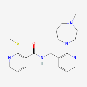 molecular formula C19H25N5OS B4921293 N-{[2-(4-methyl-1,4-diazepan-1-yl)-3-pyridinyl]methyl}-2-(methylthio)nicotinamide 