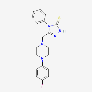 molecular formula C19H20FN5S B4921300 5-{[4-(4-fluorophenyl)-1-piperazinyl]methyl}-4-phenyl-2,4-dihydro-3H-1,2,4-triazole-3-thione 