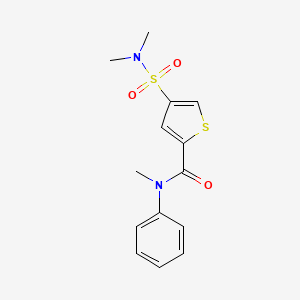 molecular formula C14H16N2O3S2 B4921344 4-[(dimethylamino)sulfonyl]-N-methyl-N-phenyl-2-thiophenecarboxamide 
