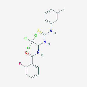 2-fluoro-N-[2,2,2-trichloro-1-({[(3-methylphenyl)amino]carbonothioyl}amino)ethyl]benzamide