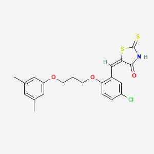 molecular formula C21H20ClNO3S2 B4921372 5-{5-chloro-2-[3-(3,5-dimethylphenoxy)propoxy]benzylidene}-2-thioxo-1,3-thiazolidin-4-one 