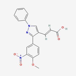 molecular formula C19H15N3O5 B4921385 3-[3-(4-methoxy-3-nitrophenyl)-1-phenyl-1H-pyrazol-4-yl]acrylic acid 