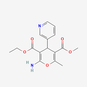 molecular formula C16H18N2O5 B4921425 3-ethyl 5-methyl 2-amino-6-methyl-4-(3-pyridinyl)-4H-pyran-3,5-dicarboxylate 