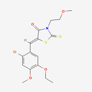 molecular formula C16H18BrNO4S2 B4921433 5-(2-bromo-5-ethoxy-4-methoxybenzylidene)-3-(2-methoxyethyl)-2-thioxo-1,3-thiazolidin-4-one 