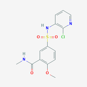 molecular formula C14H14ClN3O4S B4921443 5-{[(2-chloro-3-pyridinyl)amino]sulfonyl}-2-methoxy-N-methylbenzamide 