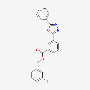3-fluorobenzyl 3-(5-phenyl-1,3,4-oxadiazol-2-yl)benzoate