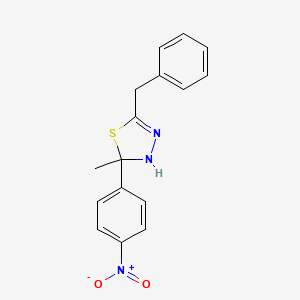 molecular formula C16H15N3O2S B4921461 5-benzyl-2-methyl-2-(4-nitrophenyl)-2,3-dihydro-1,3,4-thiadiazole 