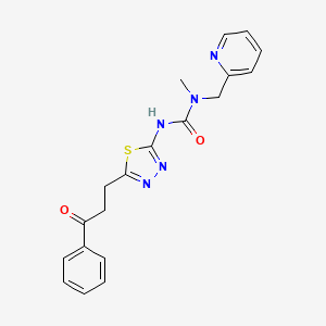 molecular formula C19H19N5O2S B4921471 N-methyl-N'-[5-(3-oxo-3-phenylpropyl)-1,3,4-thiadiazol-2-yl]-N-(pyridin-2-ylmethyl)urea 