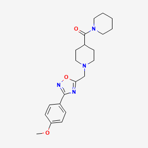 molecular formula C21H28N4O3 B4921488 1-{[3-(4-methoxyphenyl)-1,2,4-oxadiazol-5-yl]methyl}-4-(1-piperidinylcarbonyl)piperidine 