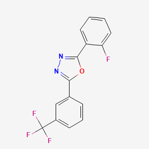 molecular formula C15H8F4N2O B4921501 2-(2-fluorophenyl)-5-[3-(trifluoromethyl)phenyl]-1,3,4-oxadiazole 