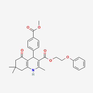2-phenoxyethyl 4-[4-(methoxycarbonyl)phenyl]-2,7,7-trimethyl-5-oxo-1,4,5,6,7,8-hexahydro-3-quinolinecarboxylate