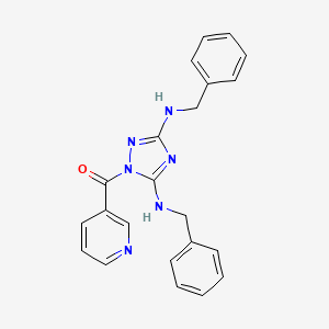 molecular formula C22H20N6O B4921516 N,N'-dibenzyl-1-(3-pyridinylcarbonyl)-1H-1,2,4-triazole-3,5-diamine 