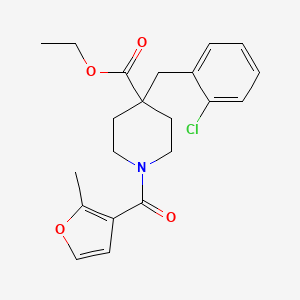 molecular formula C21H24ClNO4 B4921524 ethyl 4-(2-chlorobenzyl)-1-(2-methyl-3-furoyl)-4-piperidinecarboxylate 