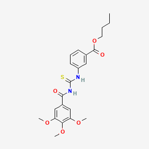 molecular formula C22H26N2O6S B4921536 butyl 3-({[(3,4,5-trimethoxybenzoyl)amino]carbonothioyl}amino)benzoate 