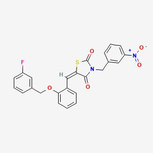 molecular formula C24H17FN2O5S B4921547 5-{2-[(3-fluorobenzyl)oxy]benzylidene}-3-(3-nitrobenzyl)-1,3-thiazolidine-2,4-dione 