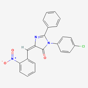 molecular formula C22H14ClN3O3 B4921552 3-(4-chlorophenyl)-5-(2-nitrobenzylidene)-2-phenyl-3,5-dihydro-4H-imidazol-4-one 
