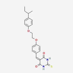 molecular formula C23H24N2O4S B4921553 5-{4-[2-(4-sec-butylphenoxy)ethoxy]benzylidene}-2-thioxodihydro-4,6(1H,5H)-pyrimidinedione 