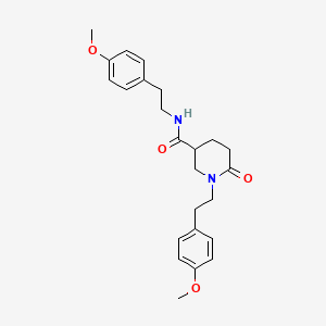 molecular formula C24H30N2O4 B4921566 N,1-bis[2-(4-methoxyphenyl)ethyl]-6-oxo-3-piperidinecarboxamide 
