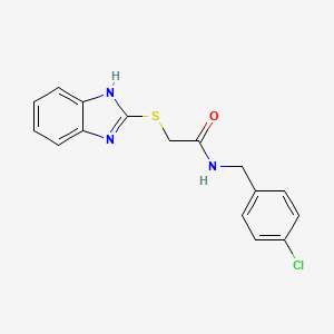 molecular formula C16H14ClN3OS B4921600 2-(1H-benzimidazol-2-ylthio)-N-(4-chlorobenzyl)acetamide 