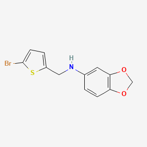molecular formula C12H10BrNO2S B4921605 1,3-benzodioxol-5-yl[(5-bromo-2-thienyl)methyl]amine 