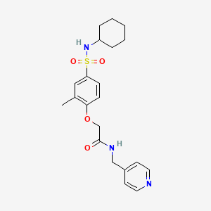 molecular formula C21H27N3O4S B4921623 2-{4-[(cyclohexylamino)sulfonyl]-2-methylphenoxy}-N-(4-pyridinylmethyl)acetamide 