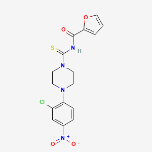 molecular formula C16H15ClN4O4S B4921625 N-{[4-(2-chloro-4-nitrophenyl)-1-piperazinyl]carbonothioyl}-2-furamide 