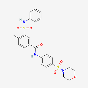 molecular formula C24H25N3O6S2 B4921637 3-(anilinosulfonyl)-4-methyl-N-[4-(4-morpholinylsulfonyl)phenyl]benzamide 